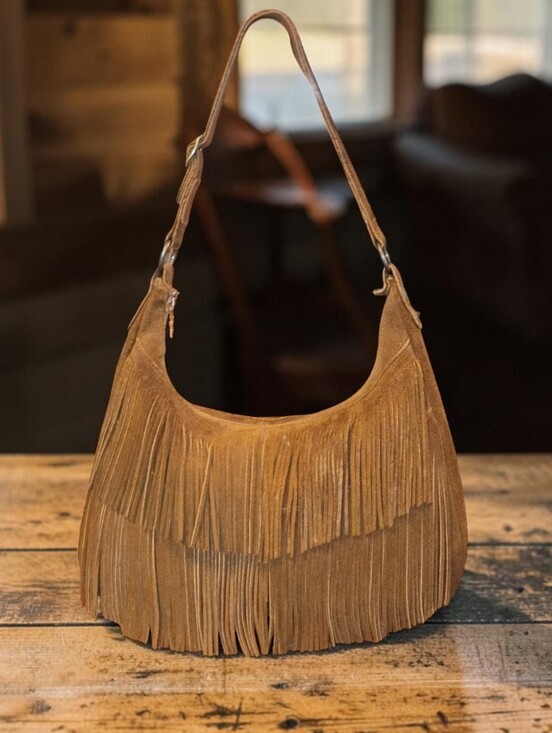 Minnetonka Handbags - Minnetonka Brown Suede Fringe Hobo Bag